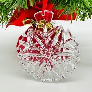 WATERFORD CRYSTAL Christmas Holiday Snowflake Ornament 4" x 3.5" With Box